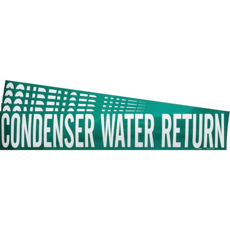 Brady CONDENSER WATER RETURN Pipe Marker Style 1HV Polyester WT on GN 1 per Card, 5 PK 106075-PK